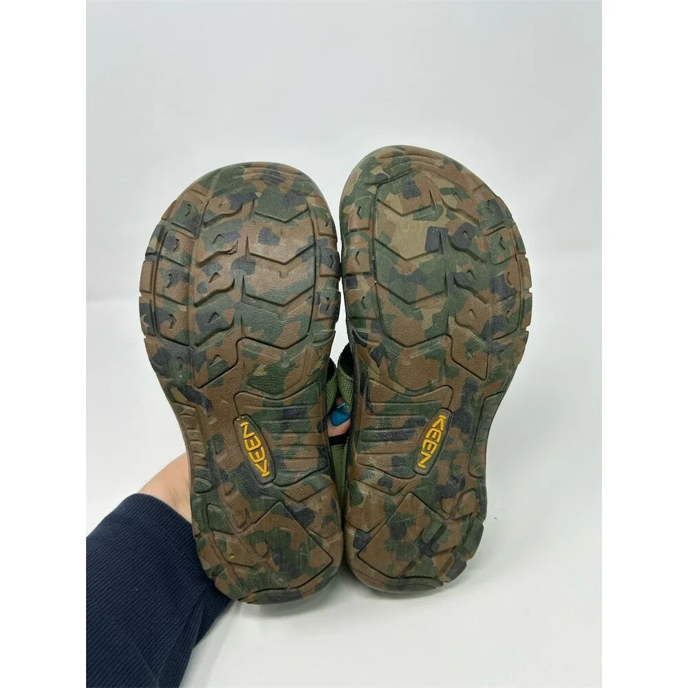 KEEN Newport H2 Kids Sport Sandals Green Camo Waterproof Toe Bumper Size 5
